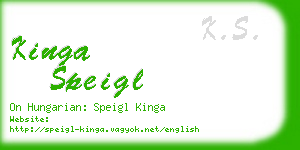 kinga speigl business card